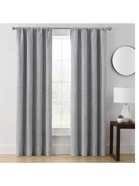 Brookstone Harvey Mid Century Modern Room Darkening Rod Pocket Window Curtains